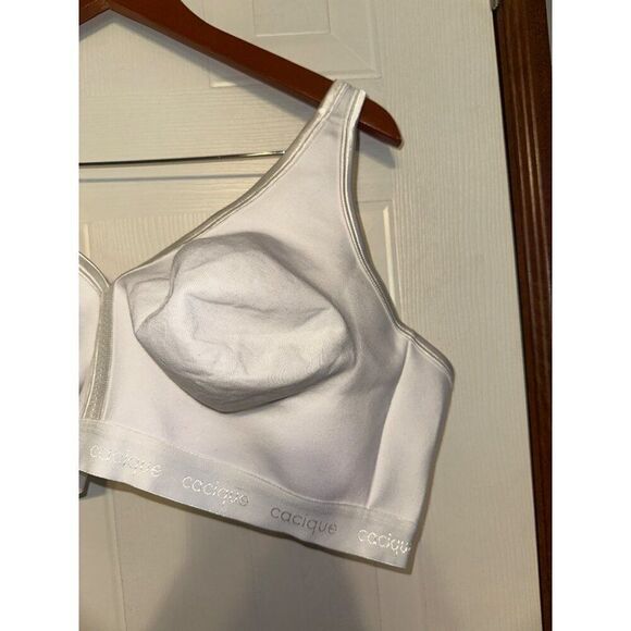 Lane Bryant Cacique Cotton Lightly Lined No-Wire Full Coverage Bra Sz 48D White - Picture 8 of 15